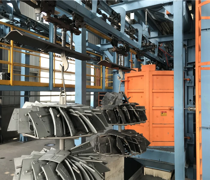 Accumulation chain shot blasting production line