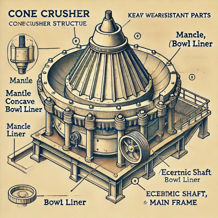 cone crusher structure